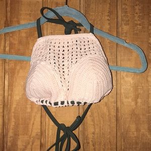 ❤️Light pink knit Bikini Top